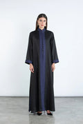 SM2512-BLACK MODERN ELEGANCE LINEN ABAYA