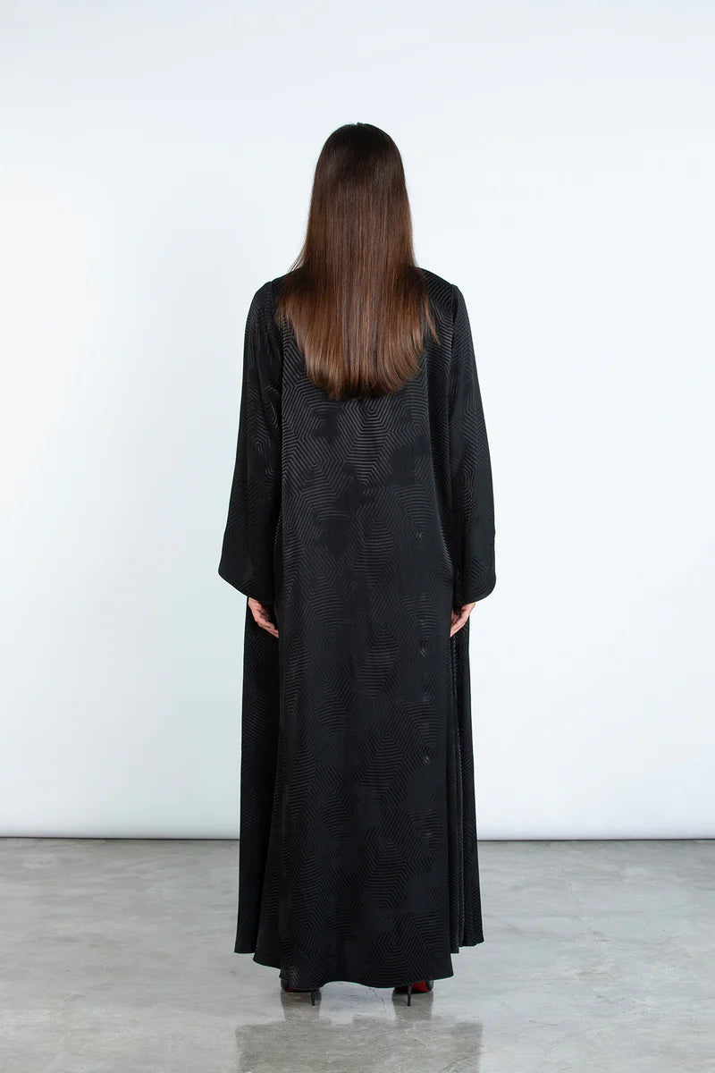 RTWS2502-BLK LAYAN TEXTURED EVERYDAY ABAYA