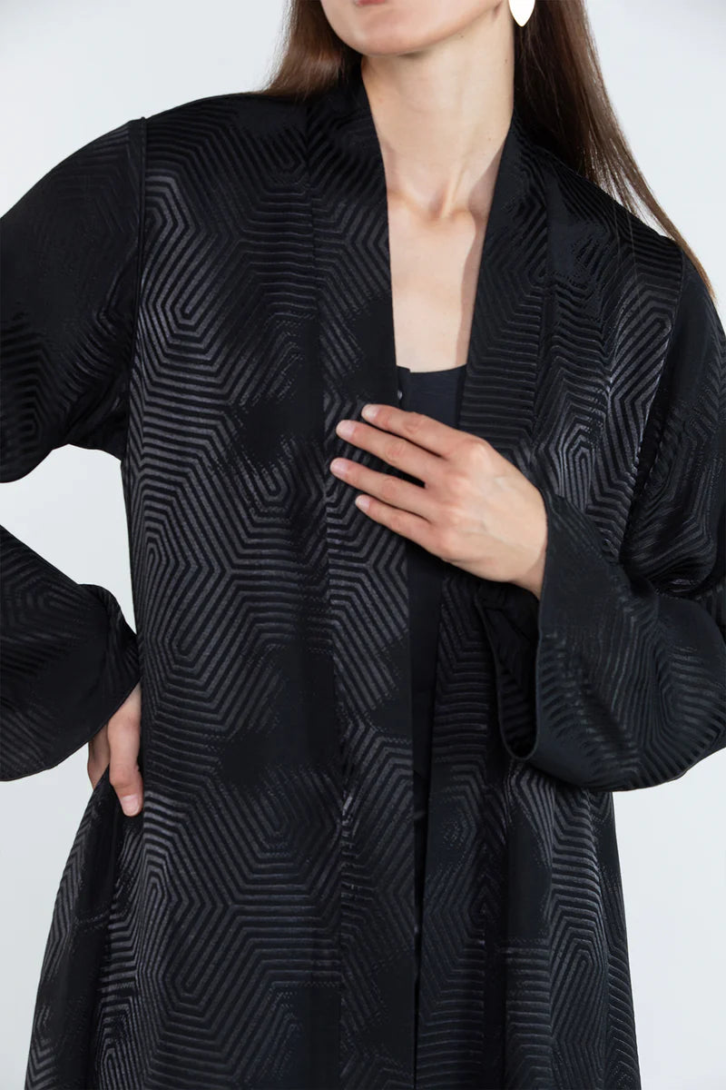 RTWS2502-BLK LAYAN TEXTURED EVERYDAY ABAYA
