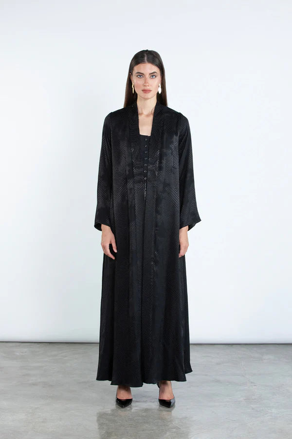 RTWS2502-BLK LAYAN TEXTURED EVERYDAY ABAYA