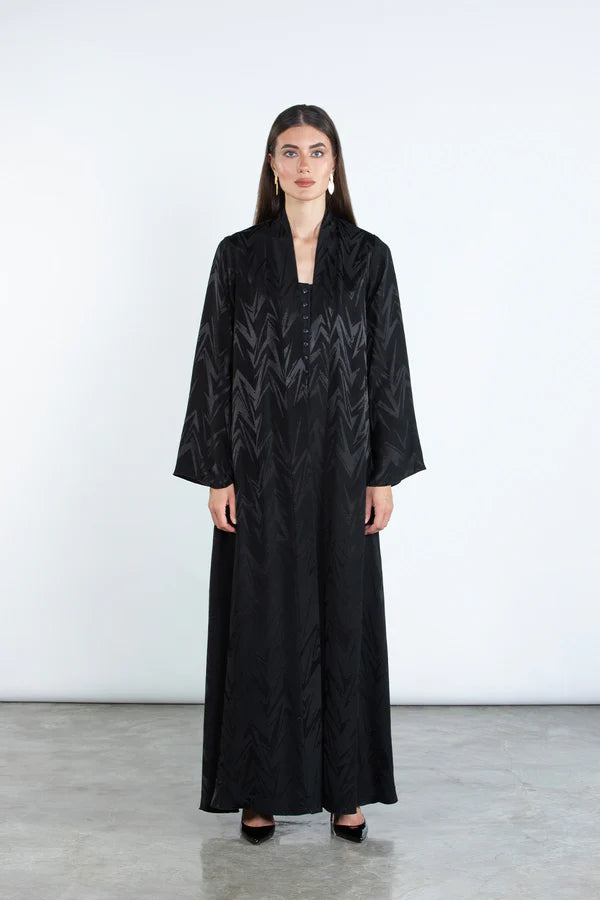 RTWS2504-BLK REYAH TEXTURED EVERYDAY ABAYA