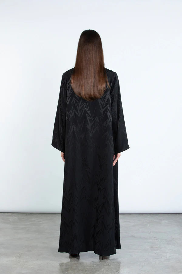 RTWS2504-BLK REYAH TEXTURED EVERYDAY ABAYA