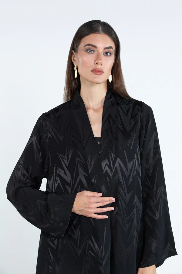 RTWS2504-BLK REYAH TEXTURED EVERYDAY ABAYA