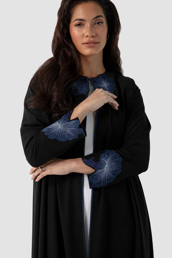 SM2519 – THE MIDNIGHT BLOOM ABAYA