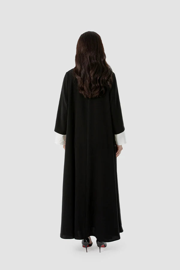 SM2520 – THE ARTISANAL CONTRAST FLARED ABAYA