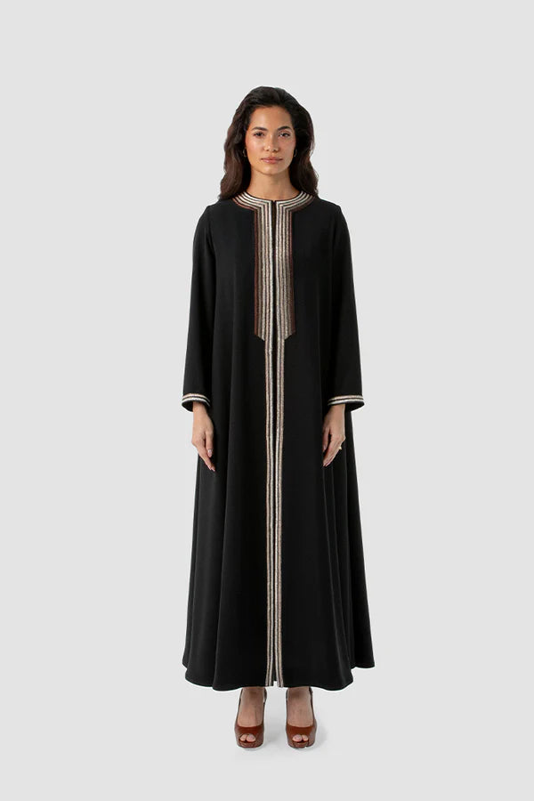 SM2516 OMBRÉ EMBROIDERED FLARED ABAYA