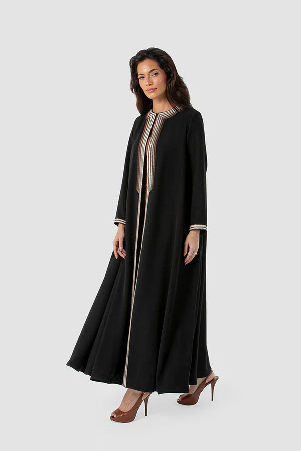 SM2516 OMBRÉ EMBROIDERED FLARED ABAYA