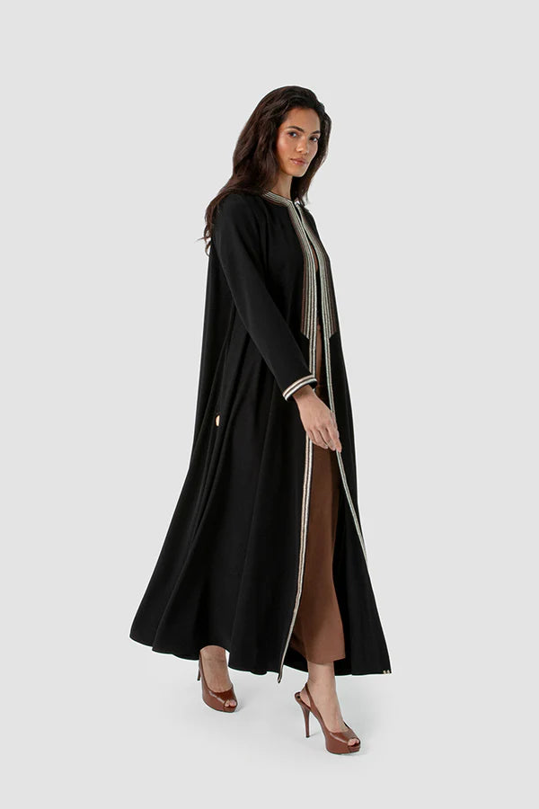 SM2516 OMBRÉ EMBROIDERED FLARED ABAYA