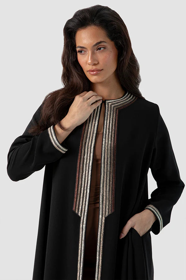 SM2516 OMBRÉ EMBROIDERED FLARED ABAYA