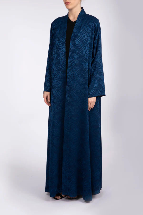 RTW2301-HW-BLUE CHIC TEXTURED FABRIC ABAYA