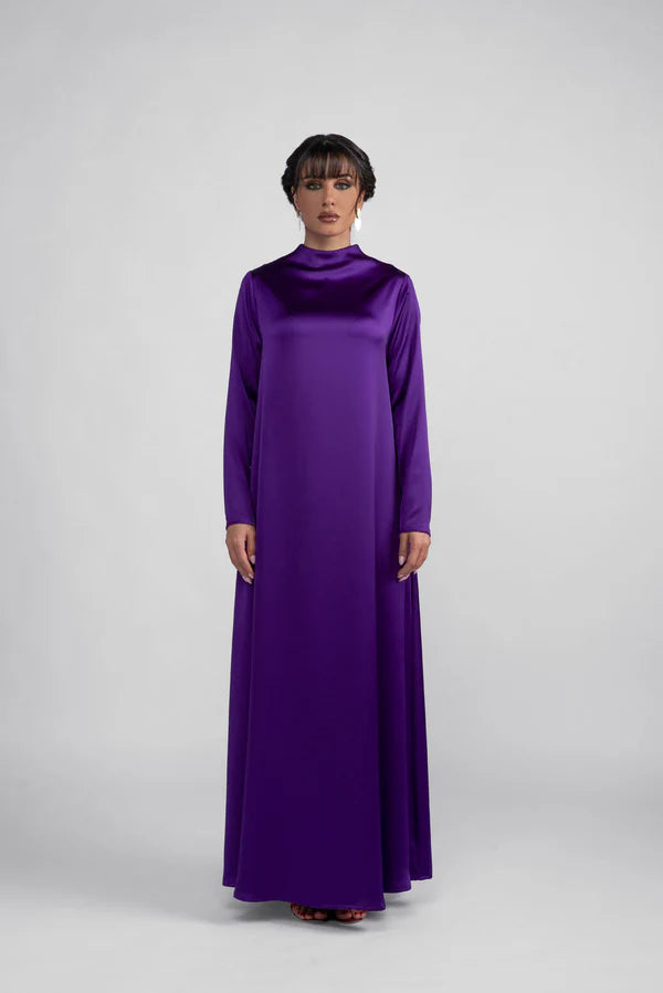 DCV2309 MYSTIC MONARCH PURPLE VELVET ABAYA
