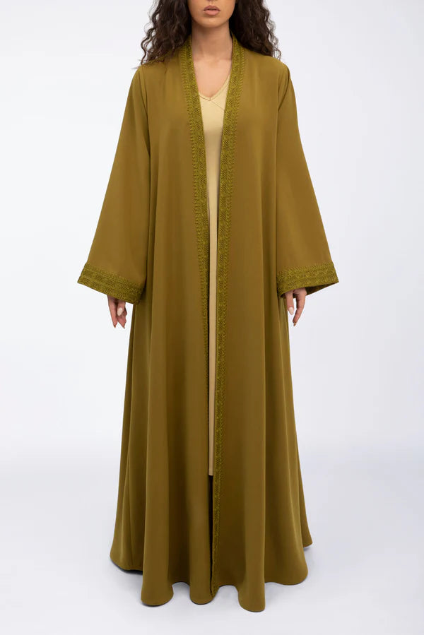EDM2317-MUSTARD MOROCCAN FLARE ABAYA