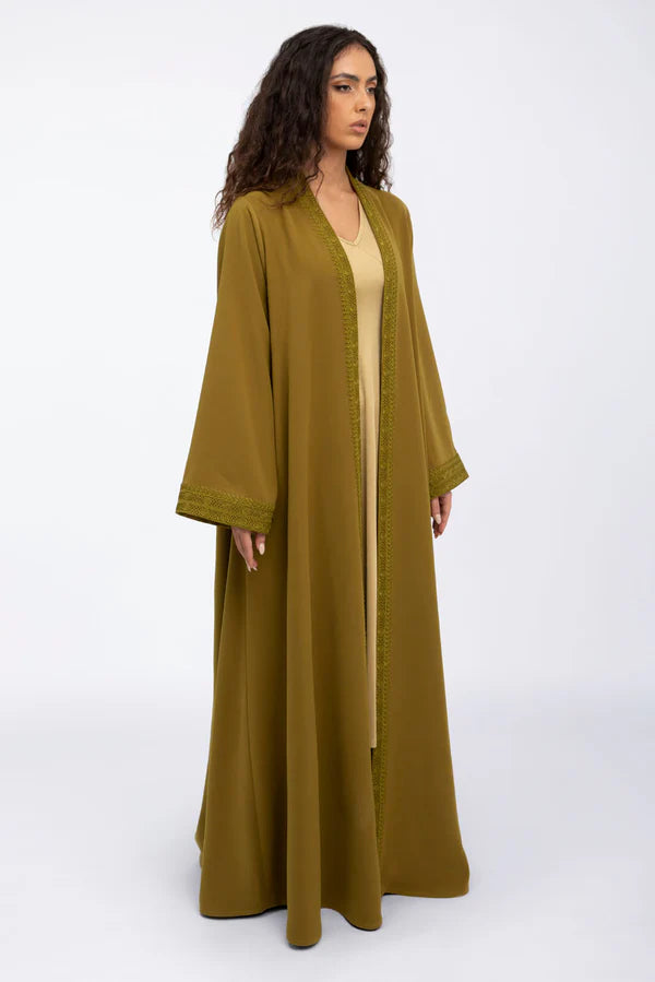 EDM2317-MUSTARD MOROCCAN FLARE ABAYA