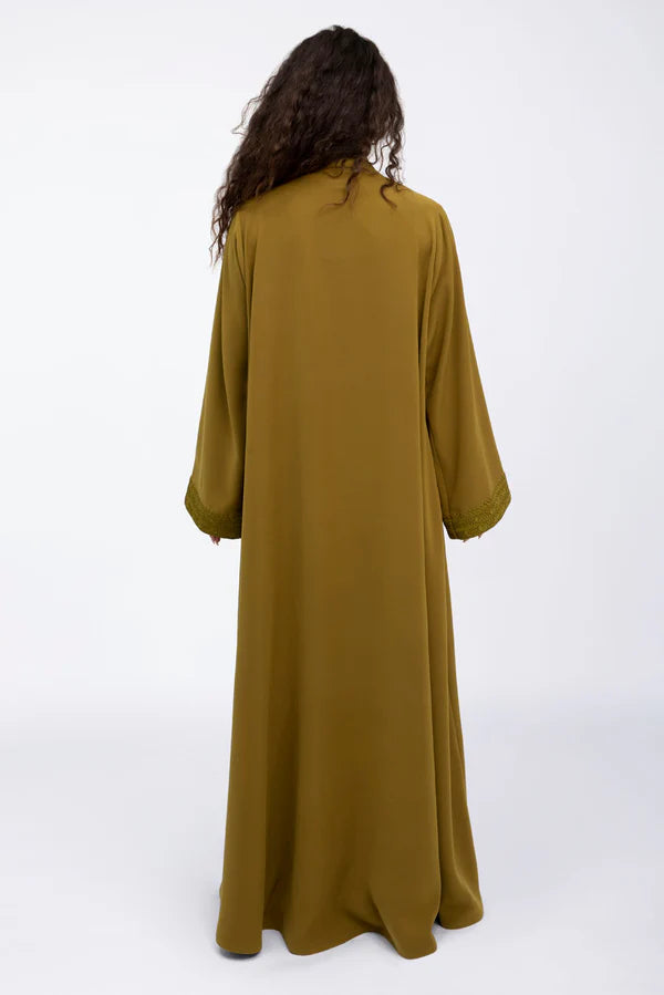 EDM2317-MUSTARD MOROCCAN FLARE ABAYA