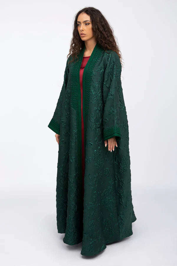 RMDHC2304-GREEN MOROCCAN FLAIR ESSENCE ABAYA