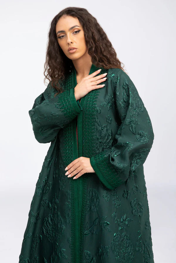 RMDHC2304-GREEN MOROCCAN FLAIR ESSENCE ABAYA