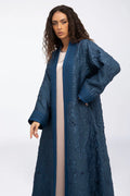 RMDHC2304-BLUE MOROCCAN FLAIR ESSENCE ABAYA