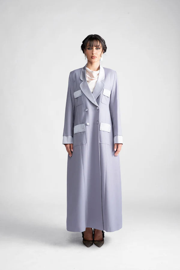 DCJ2301  GREY UNLEASHED SOPHISTICATION CHIC BLAZER