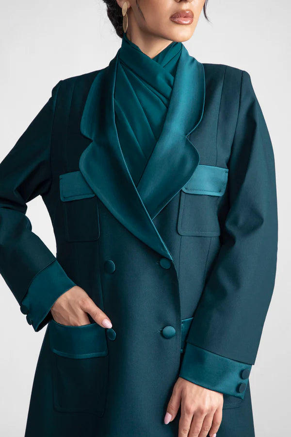 DCJ2301  PETROL BLUE UNLEASHED SOPHISTICATION CHIC BLAZER