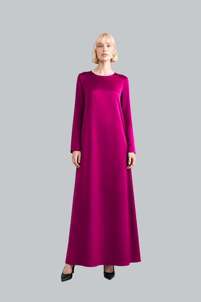 LONG-SLEEVE SILK MAXI DRESS INS2602LS