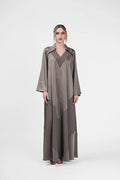 RMDJL2401-SIGNAL GREY  MYSTIQUE CREPE SILK JALABIYA
