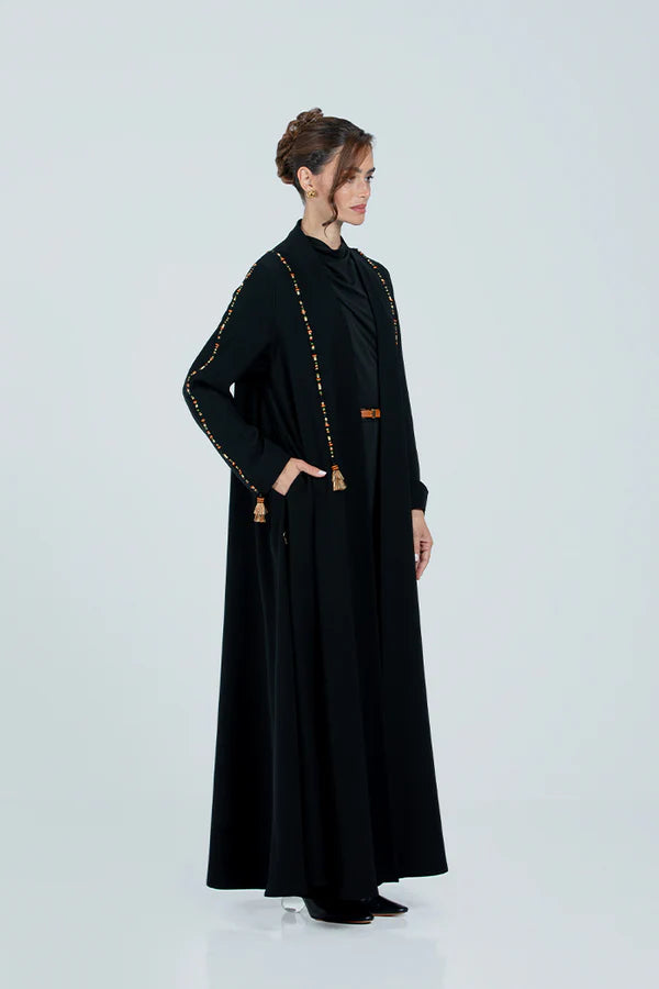 DC2514-DBRN THREADS OF SERENITY ABAYA