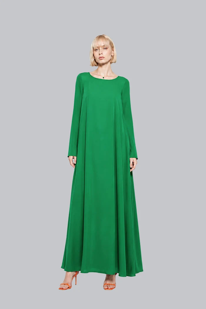 LONG-SLEEVE SILK MAXI DRESS INS2602LS