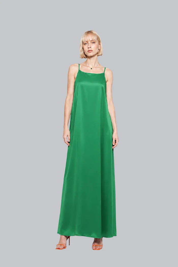 SPAGHETTI STRAP SILK MAXI DRESS INS2601SS