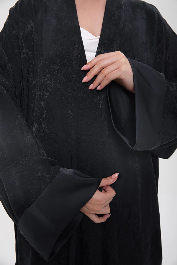 RTWS2407-DROP SHOULDER BLACK ULTIMATE GRACE ABAYA