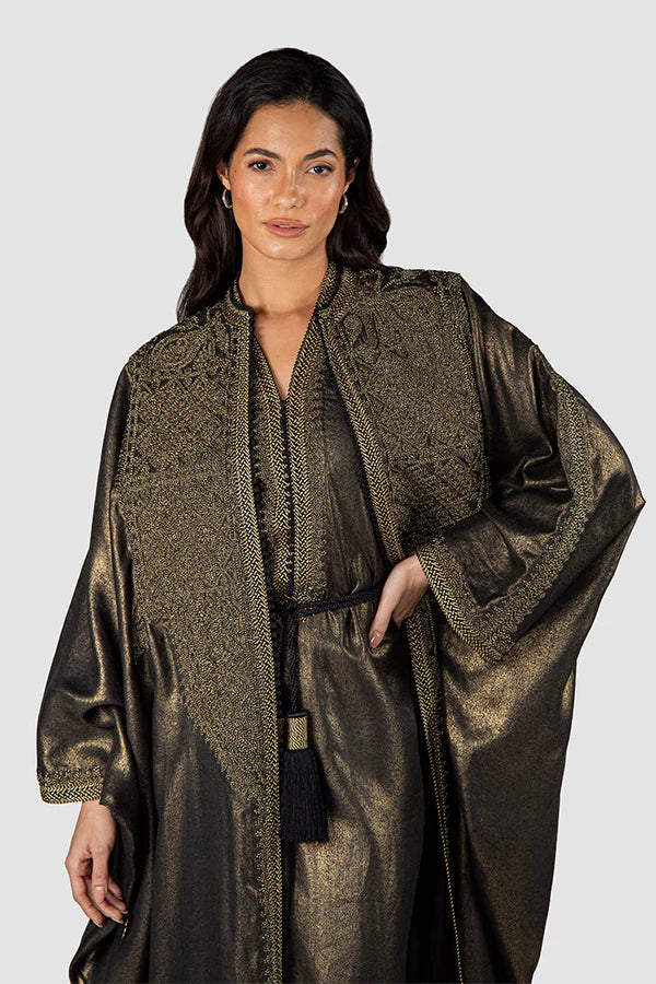 RMDM2401-GOLD DIAMOND WHISPER ABAYA- FULL SET