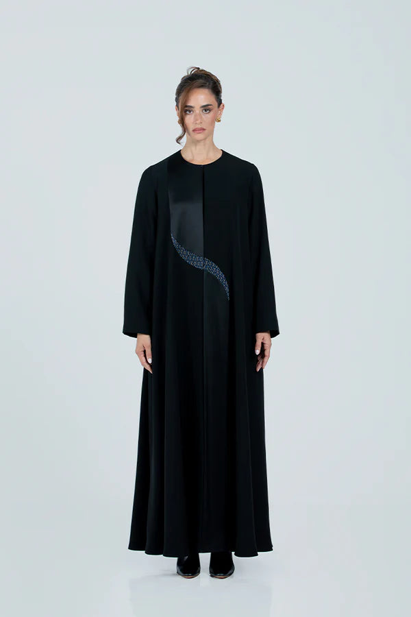DC2515- NAVY BLUE / GREY THE ELEGANT SHADOWS ABAYA