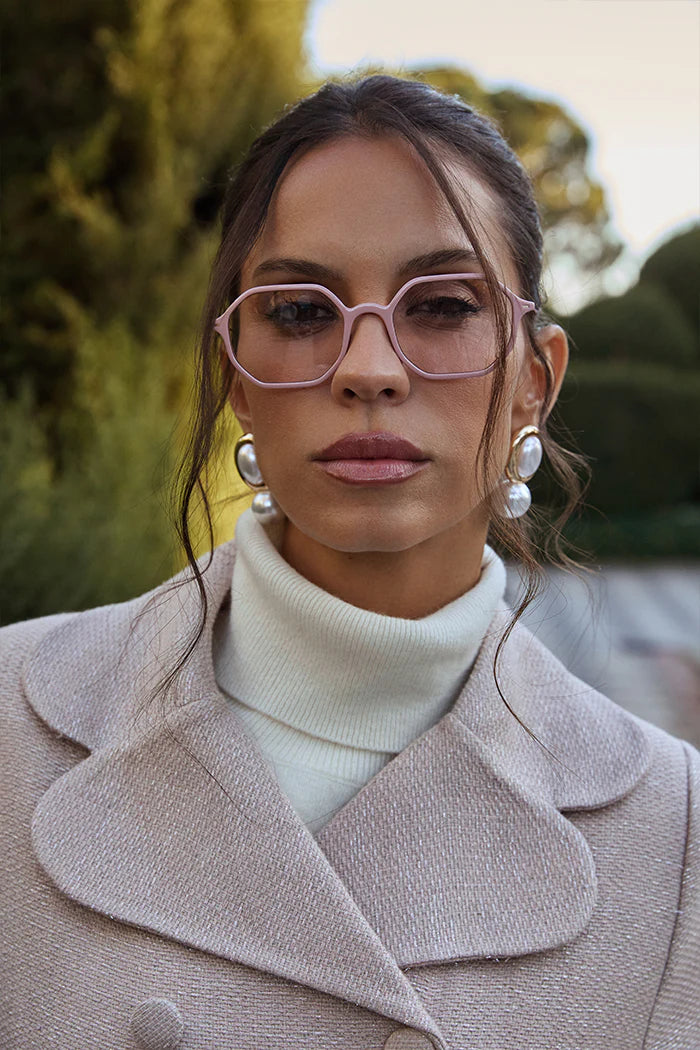 SUNGLASSES OCTAGONAL - SHINY PASTEL PINK