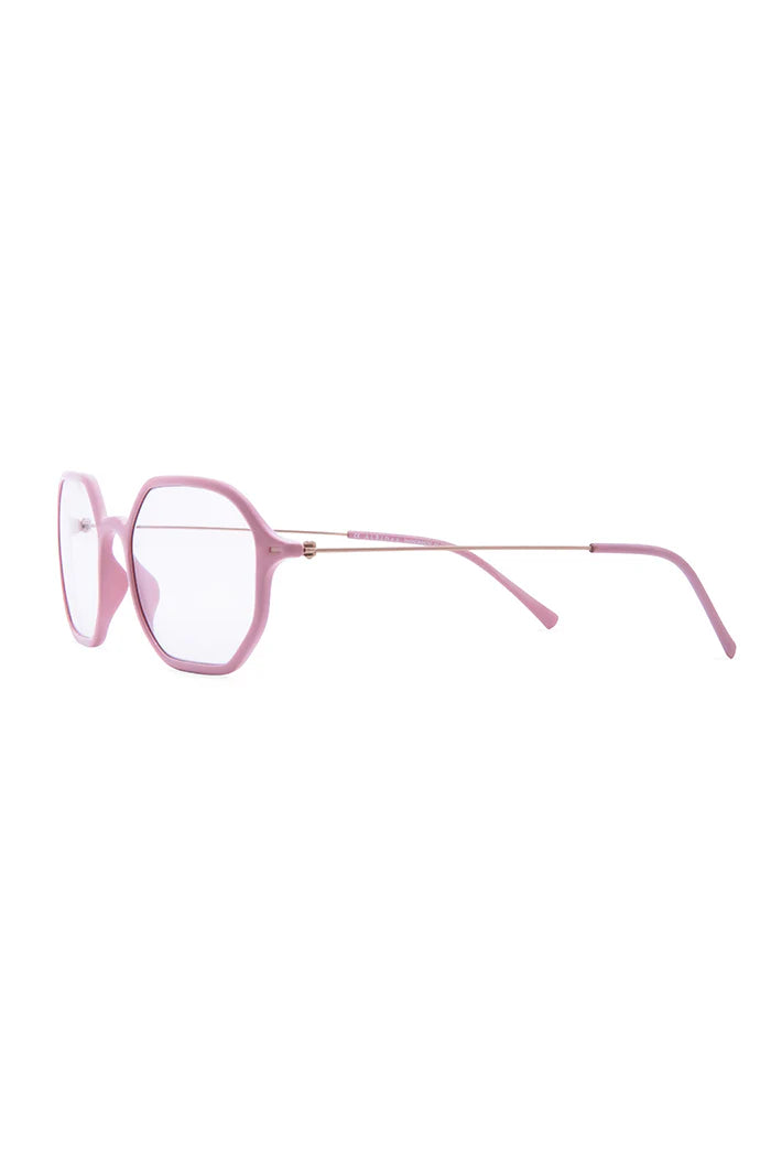 SUNGLASSES OCTAGONAL - SHINY PASTEL PINK