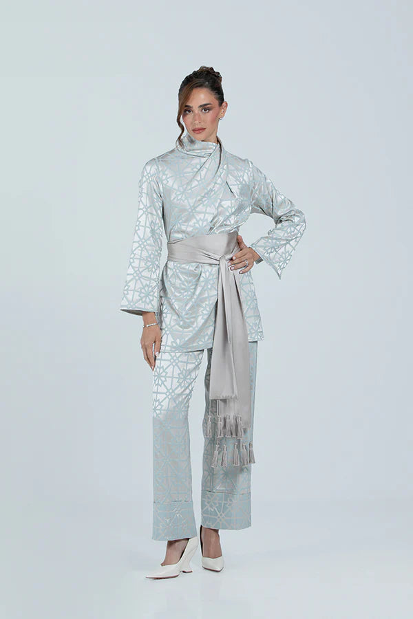 MNPF003-TT THE MOONLIGHT MOTIF WOVEN TOP & TROUSER SET