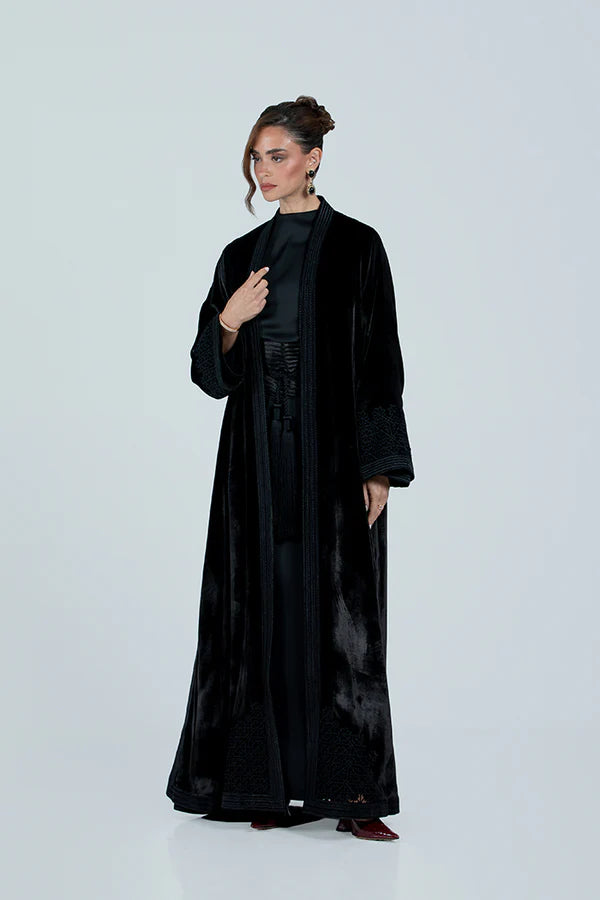DCV2517A-BLACK THE MOONLIGHT VELVET ABAYA