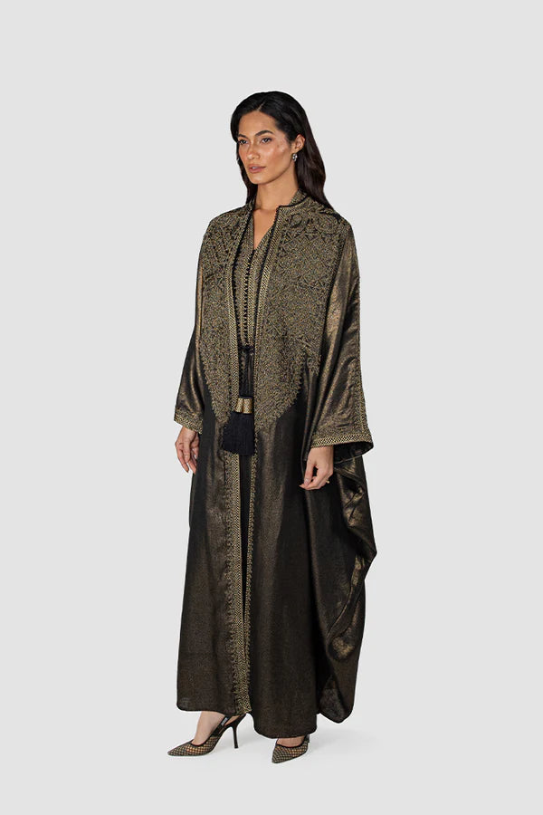 RMDM2401-GOLD DIAMOND WHISPER ABAYA- FULL SET