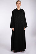 RTW2301-BLACK CHIC TEXTURED FABRIC ABAYA