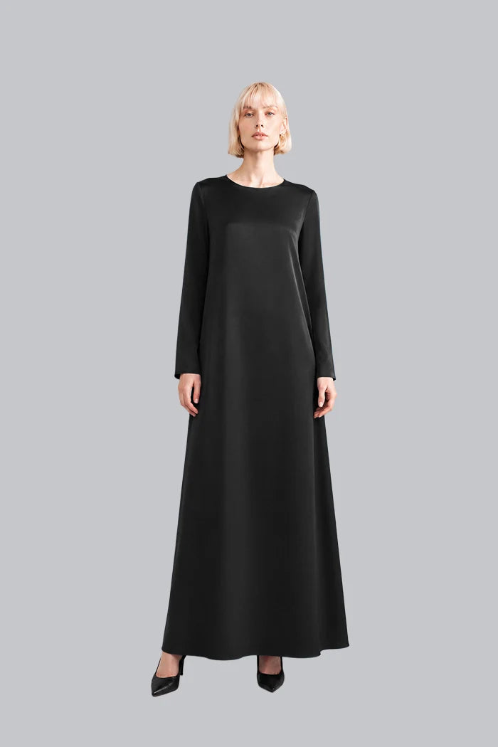 LONG-SLEEVE SILK MAXI DRESS INS2602LS