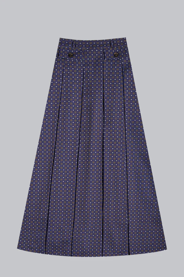 SM2646S  MOONLIGHT MOSAIC PLEATED SKIRT