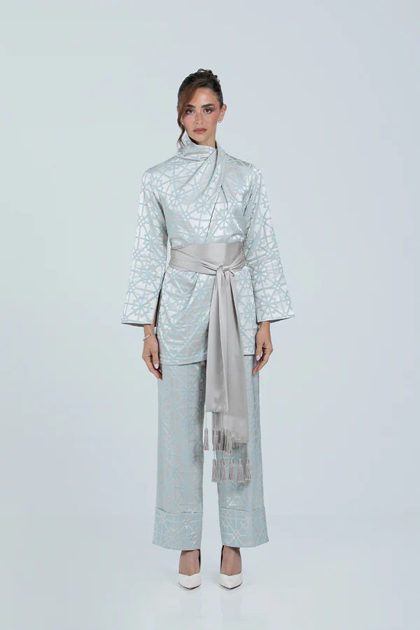 MNPF003-TT THE MOONLIGHT MOTIF WOVEN TOP & TROUSER SET