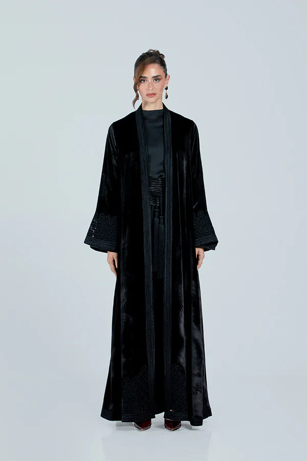 DCV2517A-BLACK THE MOONLIGHT VELVET ABAYA