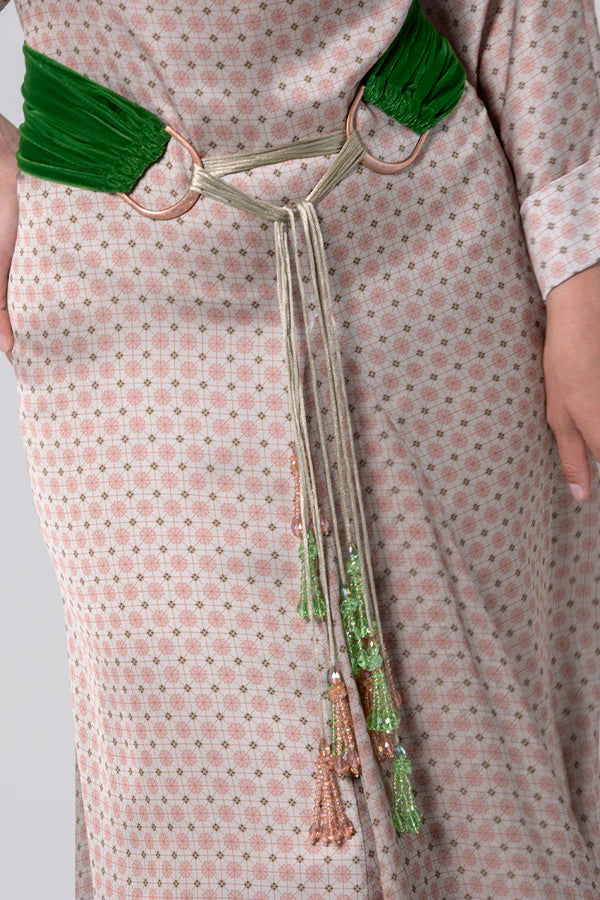 MOONLIGHT PATTERN SILK DRESS - MFW2601