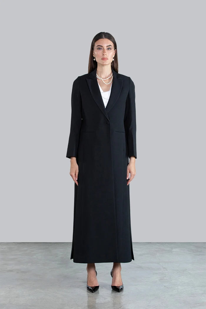 CHIC BLACK FULL LENGTH BLAZER AND TROUSERS SUIT DC2007