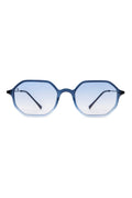 DARK BLUE AND LIGHT BLUE OCTAGONAL SUNGLASSES