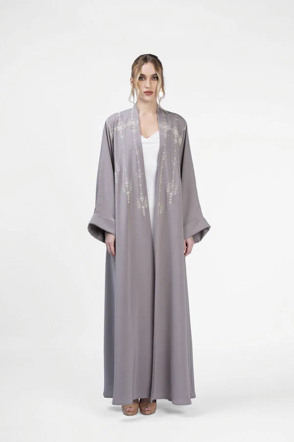 RMDJK2402-BEIGE NOMADIC ELEGANCE BEIGE CREPE ABAYA