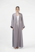 RMDJK2402-BEIGE NOMADIC ELEGANCE BEIGE CREPE ABAYA
