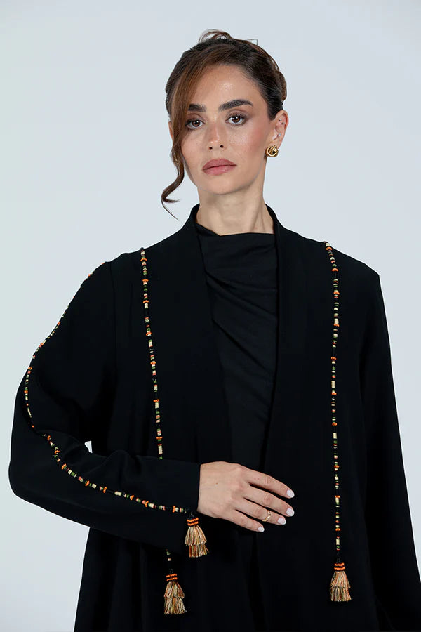 DC2514-DBRN THREADS OF SERENITY ABAYA