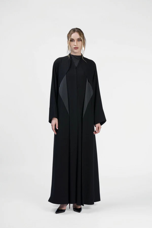 RMD2407 LAYERED ELEGANCE BLACK ABAYA