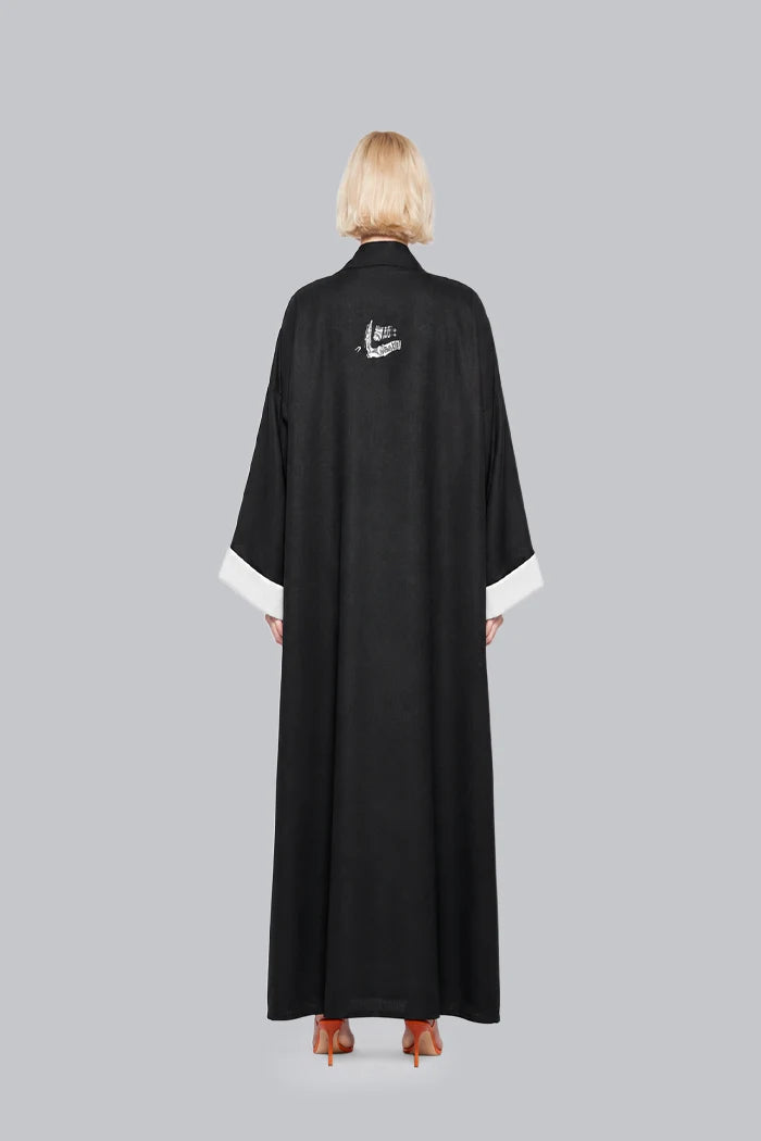 ART INSPIRED NATURAL LINEN KIMONO ABAYA – A2207-MDS