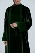 DCV2517-GREEN THE MOONLIGHT VELVET ABAYA
